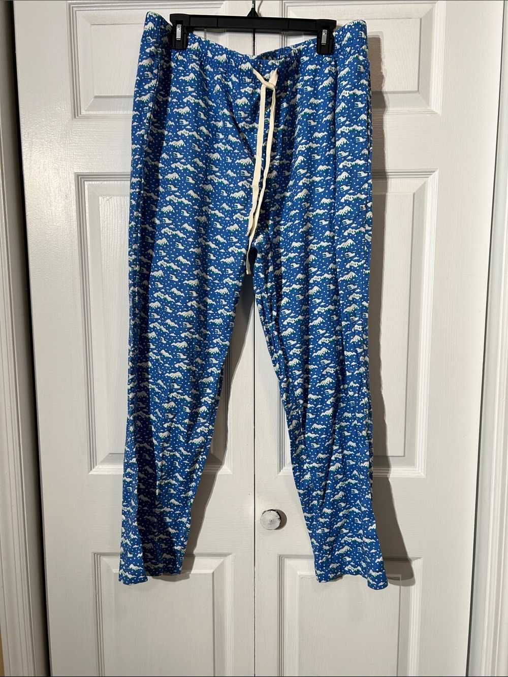 Vineyard Vines Men's Blue Whale Graphic Print Drawstring Pajama Pants Sz L Large